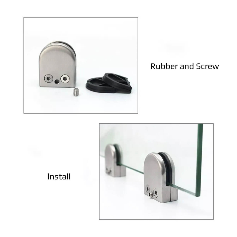 Stainless Steel D Shape Glass Clamp Hardware Fittings Glass Railing