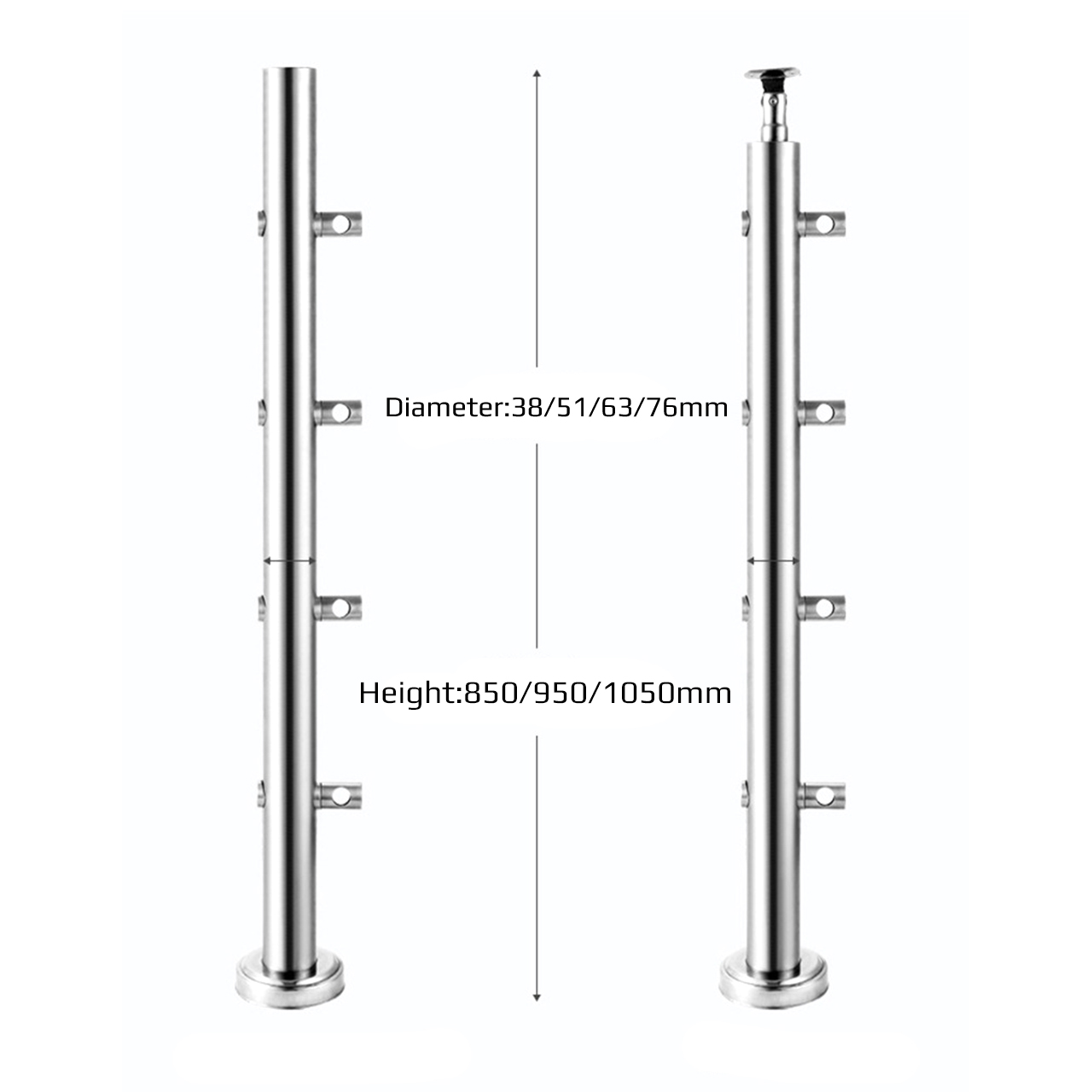 Stainless Steel Handrail Post Kits Bar Railing Post Balustrade Hardware